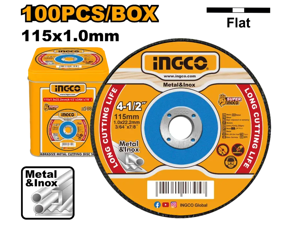 [MCD10115100]  100Pcs (115x1x22.2)mm ديسك قص ستانلس رفيع