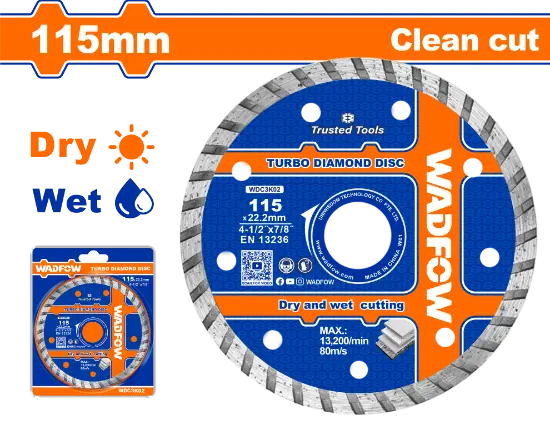 [WDC3K02] 115(4-1/2")x22.2mm Wet/Dry Turbo ديسك غرانيت