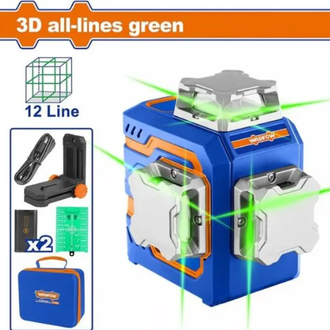 [WLE2M12] 12line 0~30m 3D ليزر شقلة 12 خط اخضر
