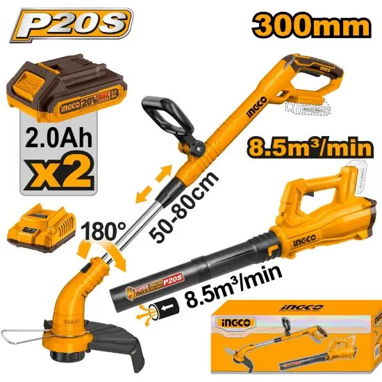 [COSLI240203] 20V 2Batt 2Ah+char بلاور حدائق كبير نفخ بطارية + حشاشة