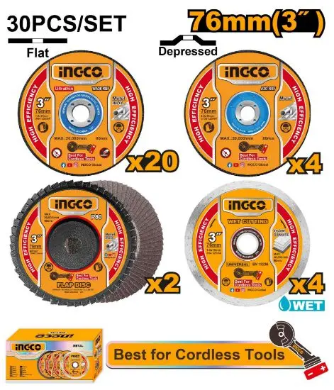 [MCD07630]  30Pcs 76mm 3" مجموعة ديسكات صاروخ جنب