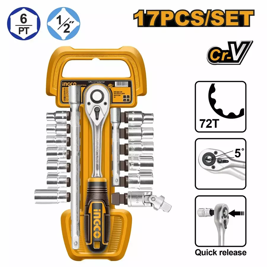 [HKTS12171] 17pcs 72T 1/2" طقم طقطاق Price 26.64$
