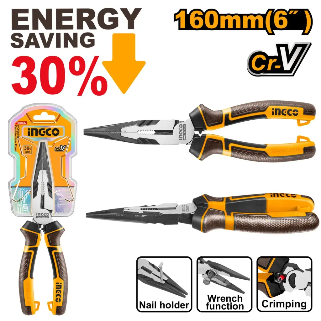 [HHLNP28160]  High Leverage Long Nose Plier 6" 160mm