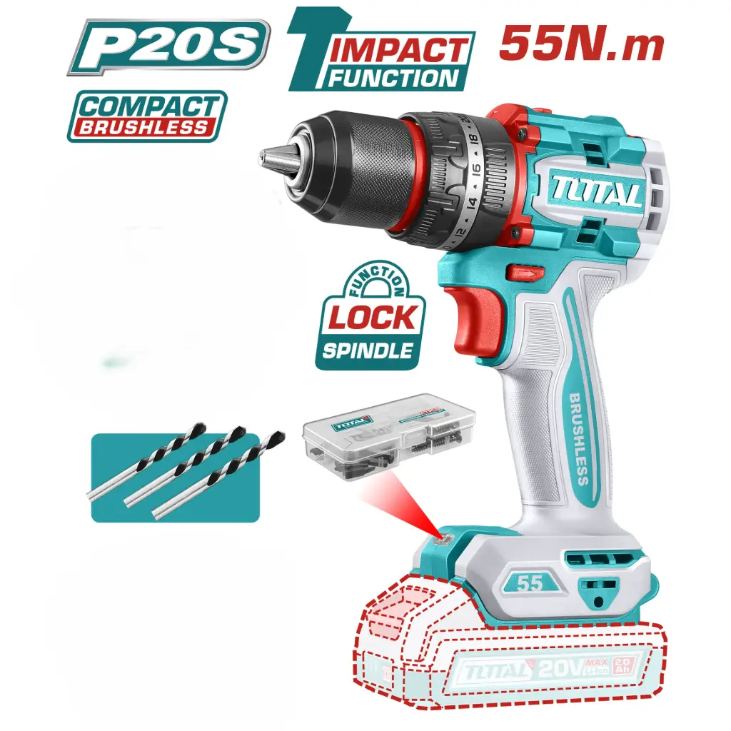 [TIDLI20558-F] Total Impact Drill 55n.m 20V Empty Price: 45$