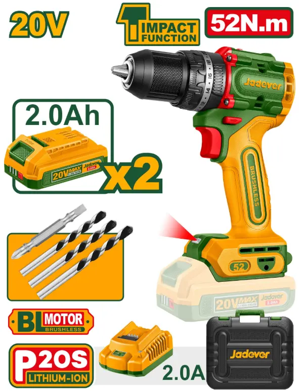 [JDCDP5281] 20V 52n.m 2Batt charg مقدح رجراج صناعي Price 48.85$