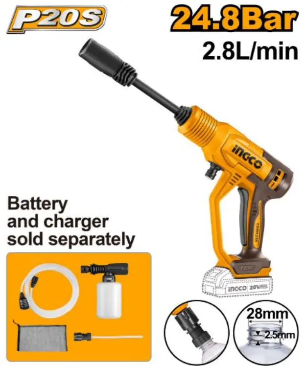 [CPWLI2036-F] 20V 24.8 Bar Cordless pressure washer فدار Price 42.20$