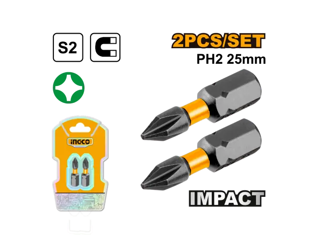 [SDBIM71PH225] 2PCS PH2-25mm طقم راس مفك قصير بولاد ممغنط