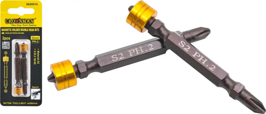 [0620014] PH2 65mm 2pcs راس صليب مزدوج مغنطيس