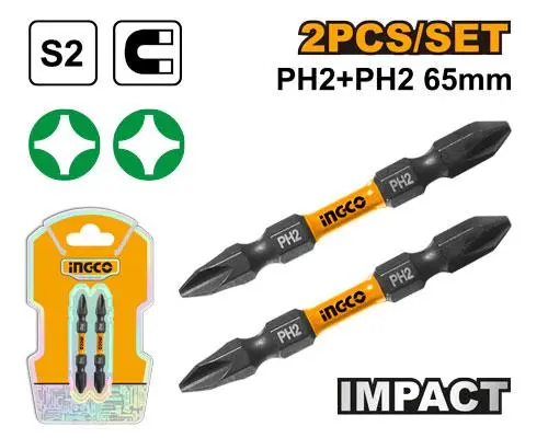 [SDBIM72PH265] 2PCS 65mm PH2+PH2 راس مفك مقدح بولاد ميلتين