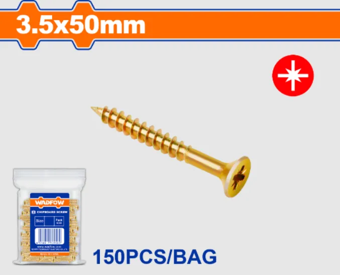 [WXS5912] 150Pcs 3.5x50mm برغي اصفر خشابي مصالب