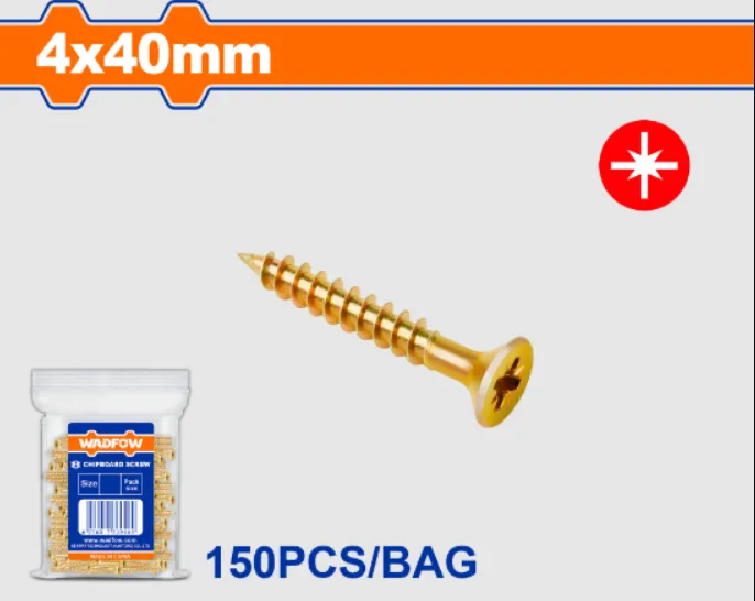 [WXS5922] 150Pcs 4x40mm برغي اصفر خشابي مصالب