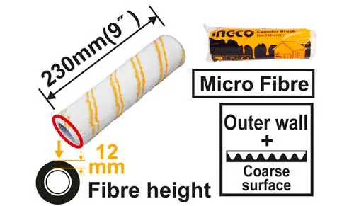 [HRC3323018] (230x18)mm M.fibre خرطوشة رول دهان