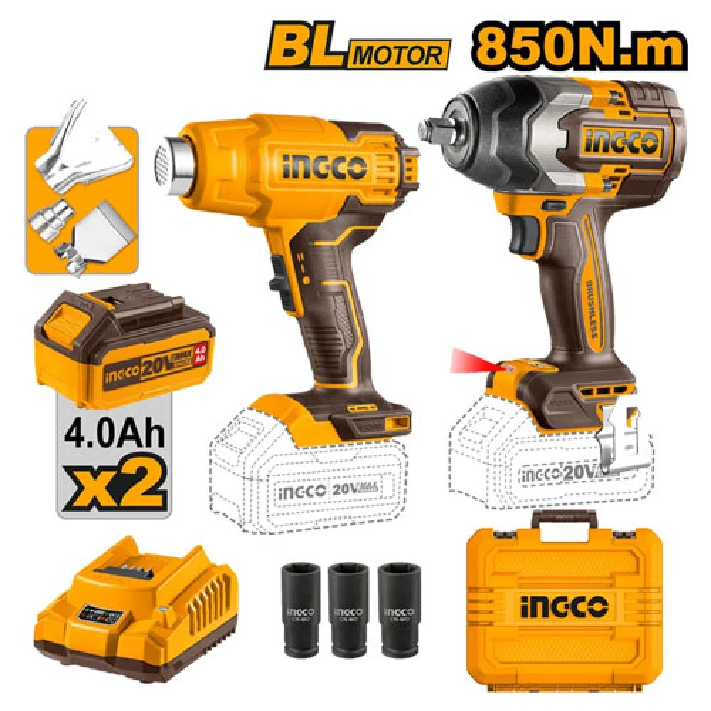 [COSLI240489] 20V 2Batt+Char+Box 850N سشوار حراري+فرد شد عزق
