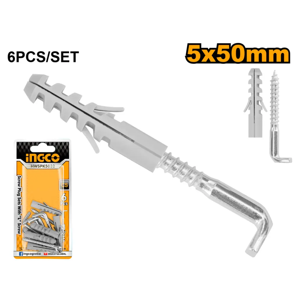 [HWSPK5032]  6Sets 5mm على الكارت L براغي شنكل