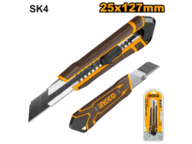 [HKNS112505] (25x127)mm SK4 سكين شفرة مسكة كوتشوك سحب