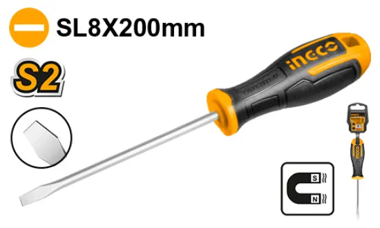 [HS688200] SL8(8.0x200)mm S2 مفك براغي مسكة كوتشوك