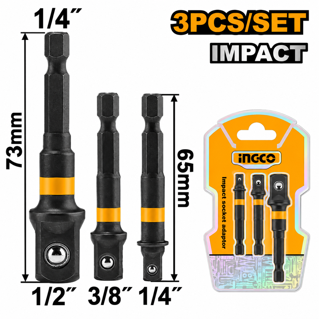 [AMN365A01] 3 pcs 1\2" 3\8" 1\4" طقم ادبتر راس هاكس