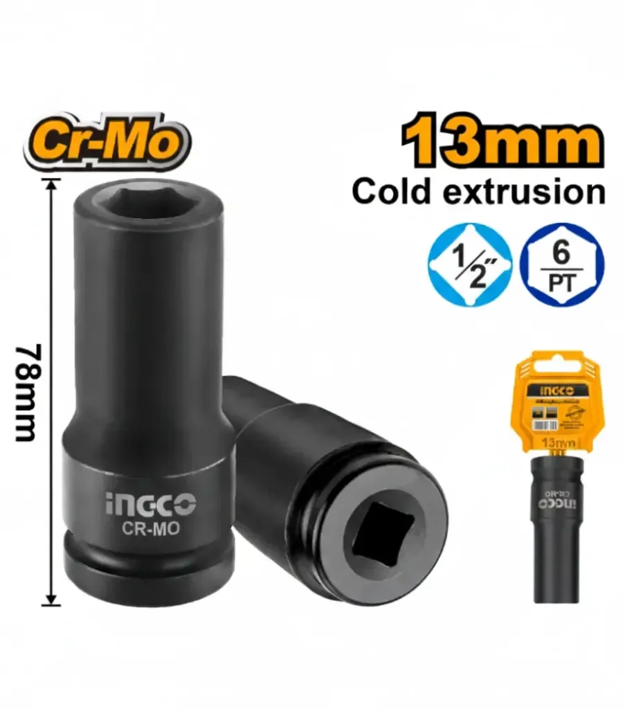 [HDIS12131L] 13mm 1/2" طربوش بولاد هوا طويل
