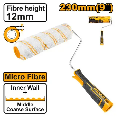 [HRHT042301D] (230x12x6)mm M.fibre رول دهان مع مسكة صناعية