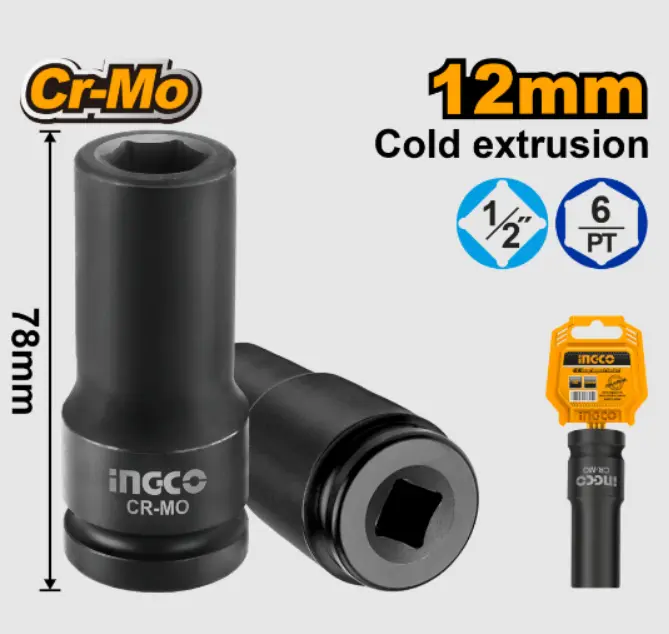 [HDIS12121L] 12mm 1/2" طربوش بولاد هوا طويل
