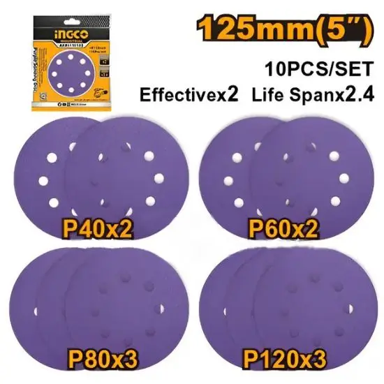 [AKRS125101] 10Pcs 125mm APLI2002,CROSLI2001,RS3208 ورق حف حفافة