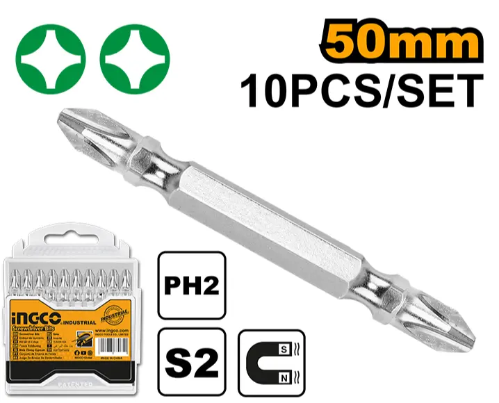 [SDB21PH223] 10 pcs 50mm PH2 Double راس مفك