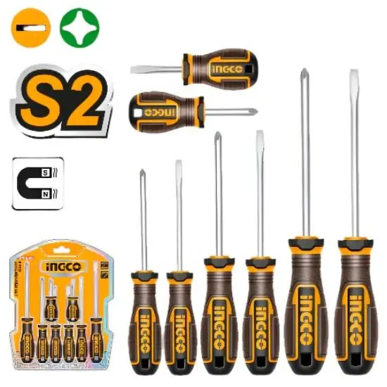 [HKSDS0828] 8Pcs طقم مفكات مسكة كوتشوك صناعي Price 9.70$