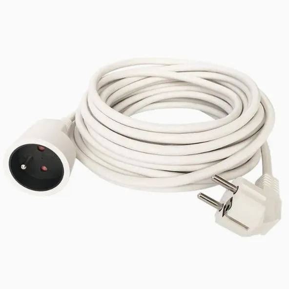 [835197] Cable Extension EU Plugs 2x1.5mm white 10m Price 9$