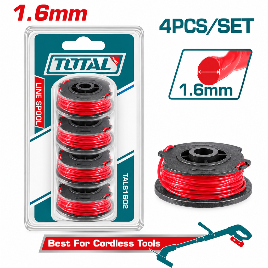 [TALS1602] 4Pcs (5m x 1.6mm) بكرة خيطان للحشاشة
