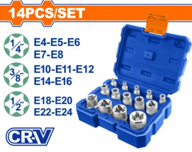 [WST3D14] 14Pcs (1/4"-3/8"-1/2") طقم طربوش منجم