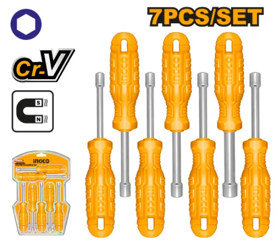 [HKNSD0701] 7 Pcs (6-12mm) طقم مفكات طربوش