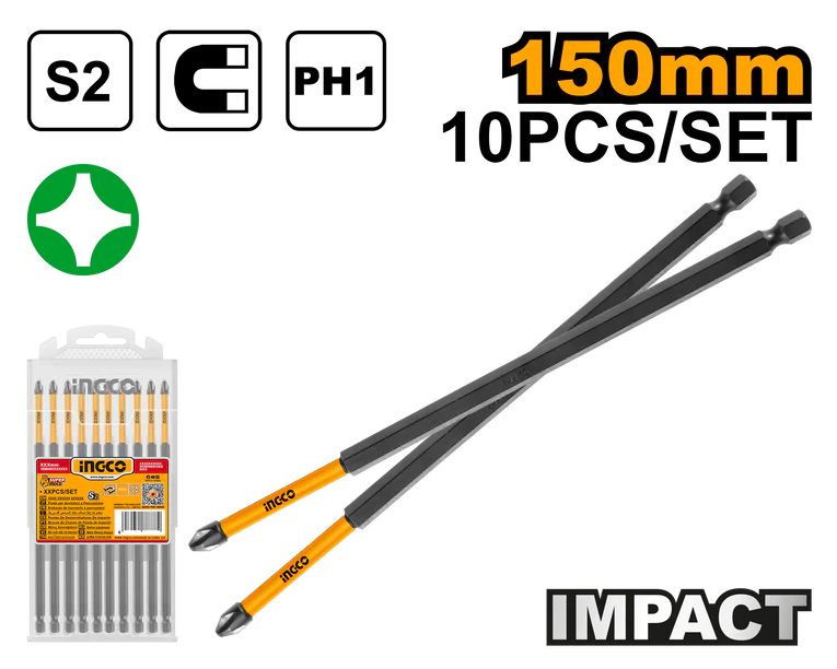 [SDBIM11PH163] 10 Pcs 150 mm Ph1 S2 راس مفك مقدح بولاد مصالب