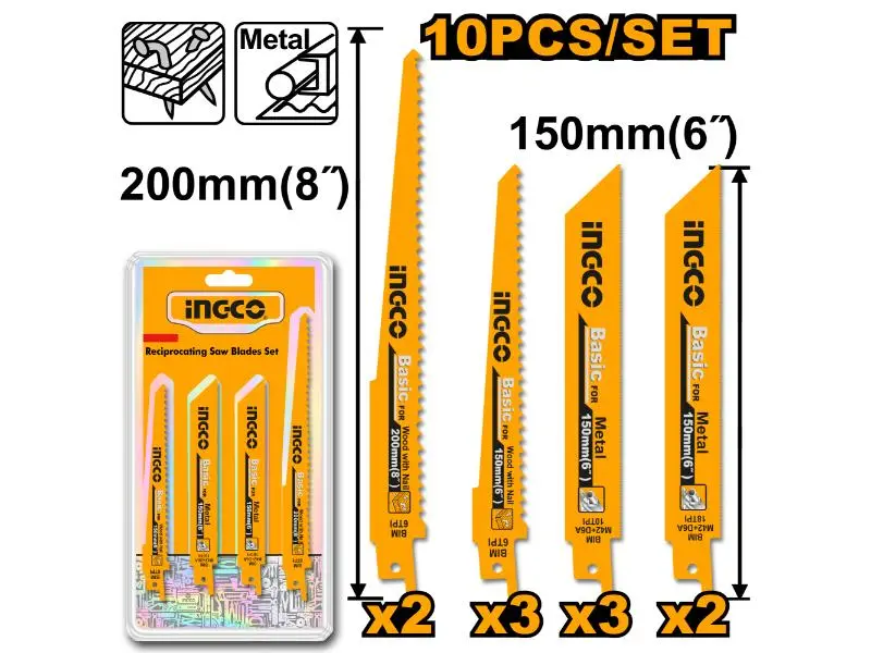 [RSB1001] 10PCS طقم نسلات منشار خشب و حديد ترددي