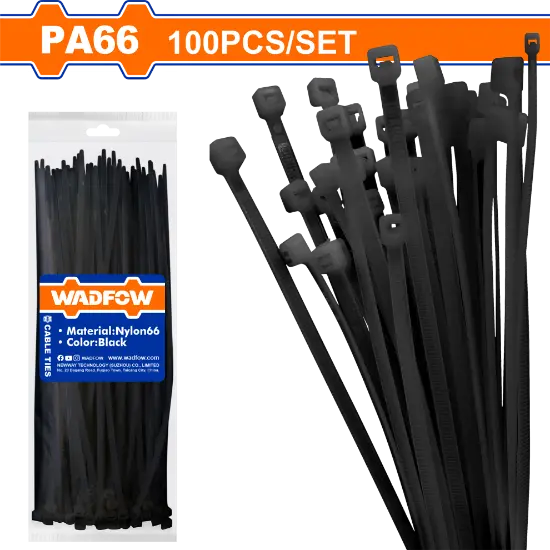 [WTEB560090] 100PCS 600x9mm رباط بلاستيك اسود