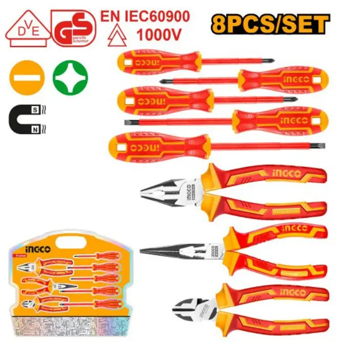 [HKIST3081] 8Pcs طقم بانسات ومفكات معزول