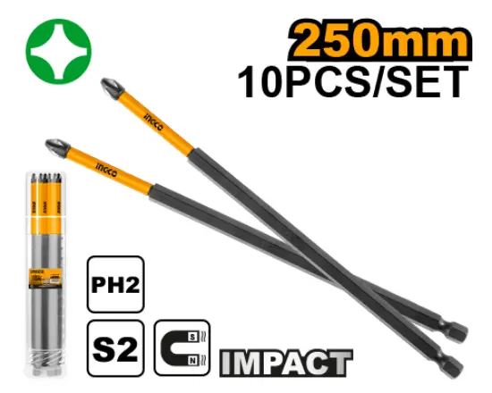 [SDBIM11PH2103] 10Pcs 250mm Ph2 راس مفك مقدح بولاد