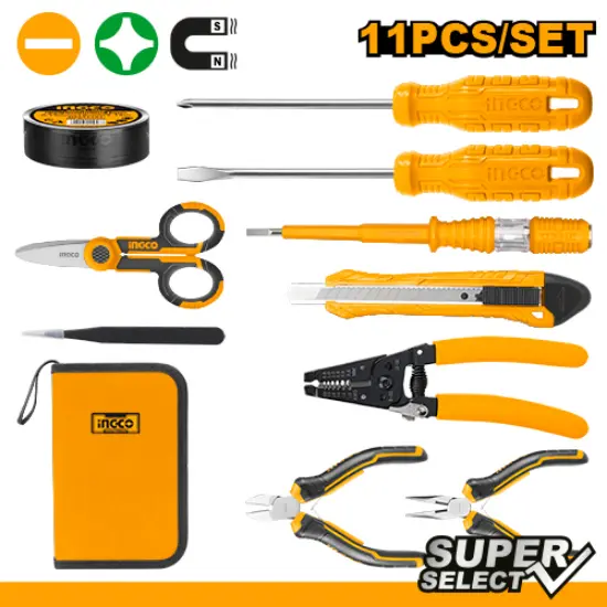 [HKETS0111] 11Pcs SS طقم عدةبشنطة قماش