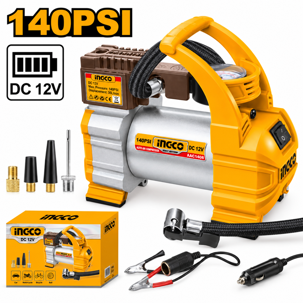 [AAC1408] Auto air compressor 12v 140PSI منفخ دواليب