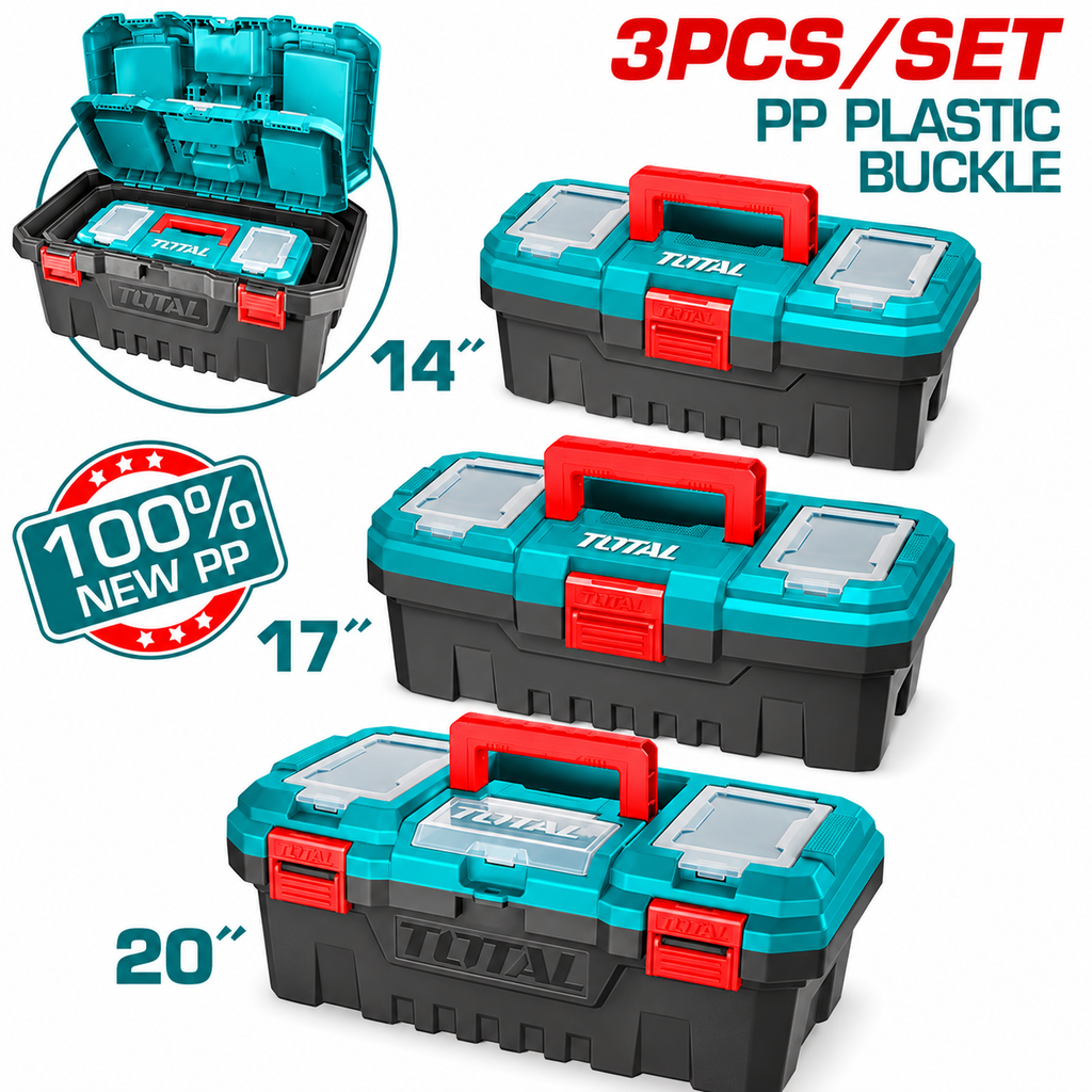 [TPBXK0031] 3pcs 14",17",20" طقم شنط عدة بلاستيك+ملاقط بلاستيك