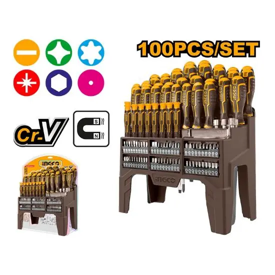 [HKSD10028] 100Pcs ستاند مفكات براغي كامل
