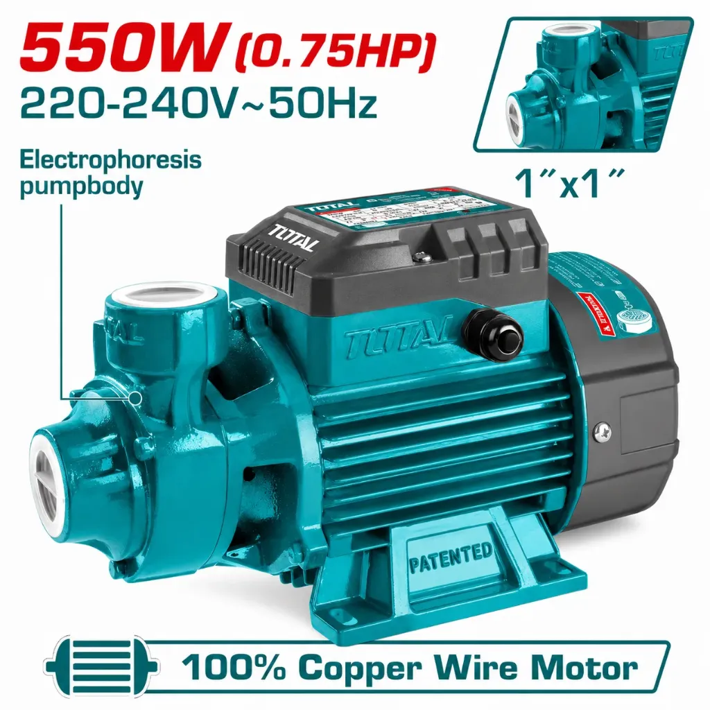 [TWP15506] 550W 0.75HP طرمبة مياه قلب نحاس