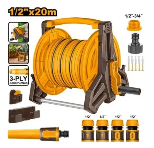 [HHR20124] 20m 1/2" رولونج + نبريج مياه مع اكسسوار
