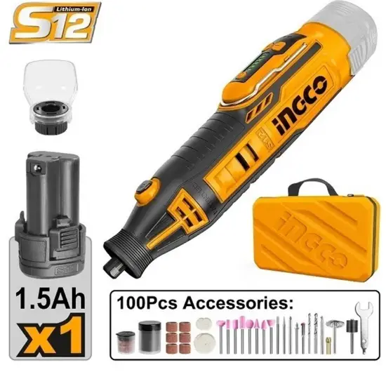 [CMGLI12011] 12V 1Batt+مقدح نواعم على البطارية مع اكسسوار Price 57.75$