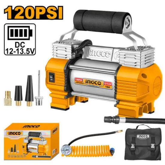 [AAC2508] Auto air compressor 120PSI 2 Cylinder منفخ دواليب