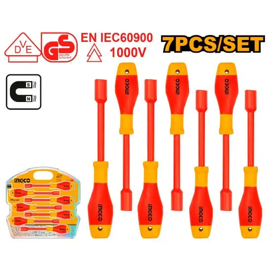 [HKISD0701] 7Pcs طقم مفكات طربوش معزول