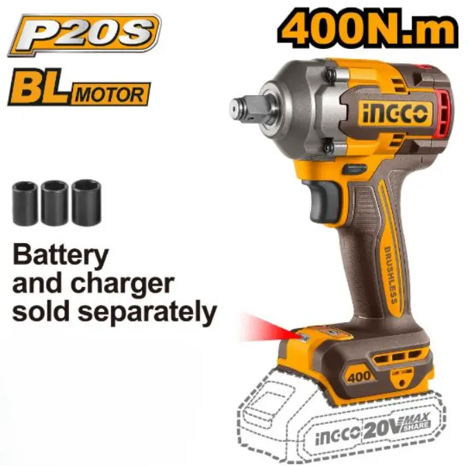 [CIWLI20401-F] 400N.m Lithiun-Ion Impact Wrench Brushless فدار Price 55$