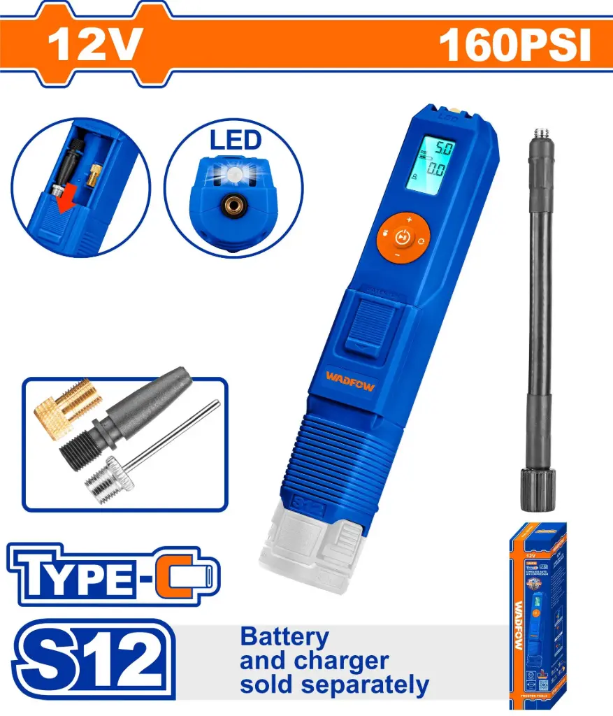 [WLN1512] 12V S12 160Psi 11Bar منفخ دواليب قلم Price 31$