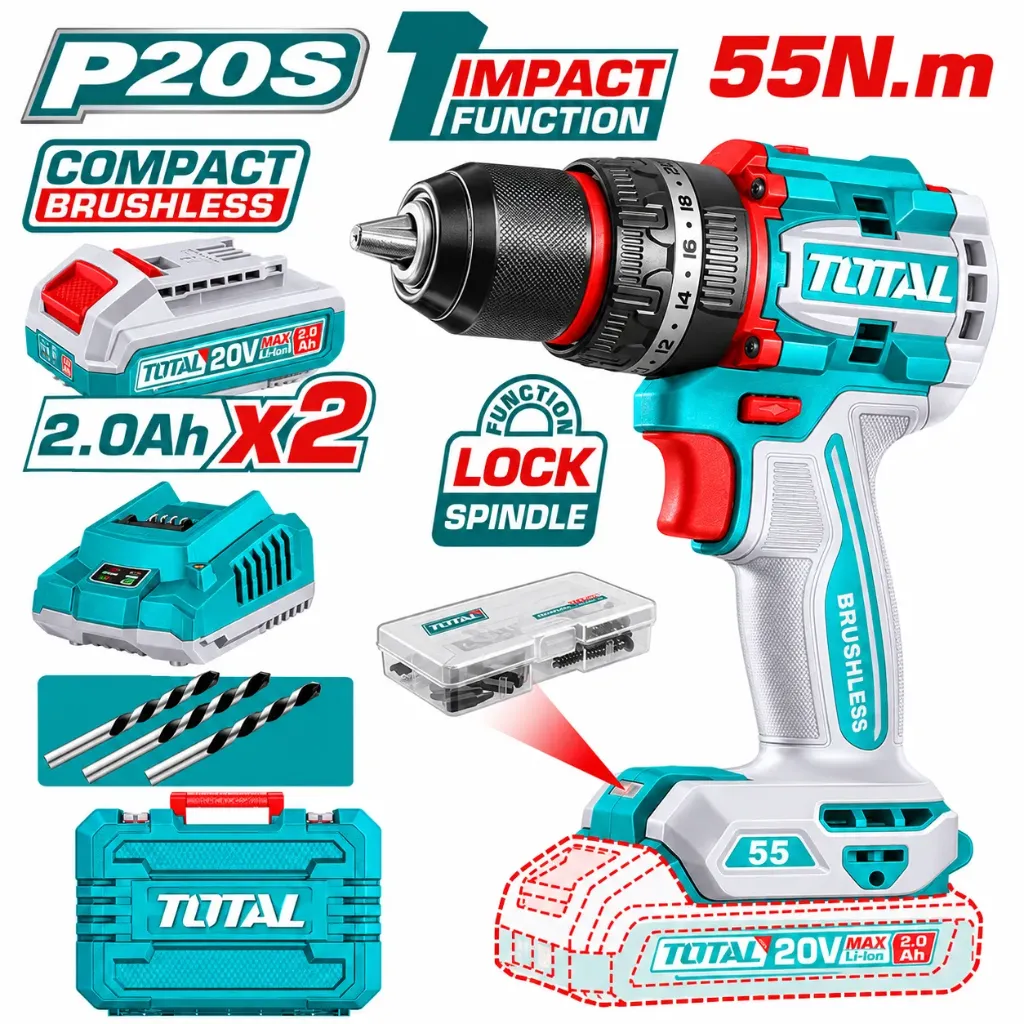 [TIDLI20558] Compact Brushless Cordless Impact Drill 55n.m Price 64.40$