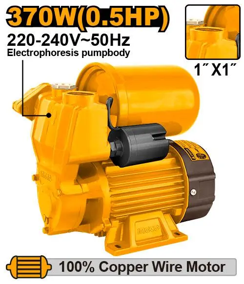 [VPA3708] 0.5HP 370W 1" مضخة ضغط مياه تلقائي