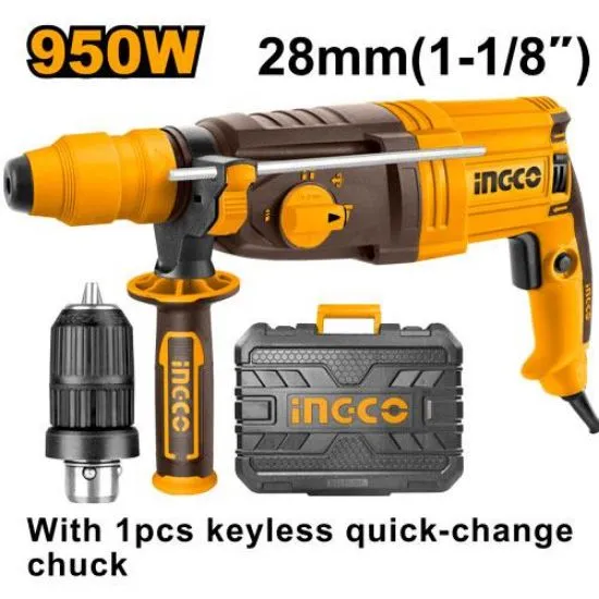 [RGH9528-2]  950W SDS plus 28mm مقدح برم و تكسير مع راس تبديل